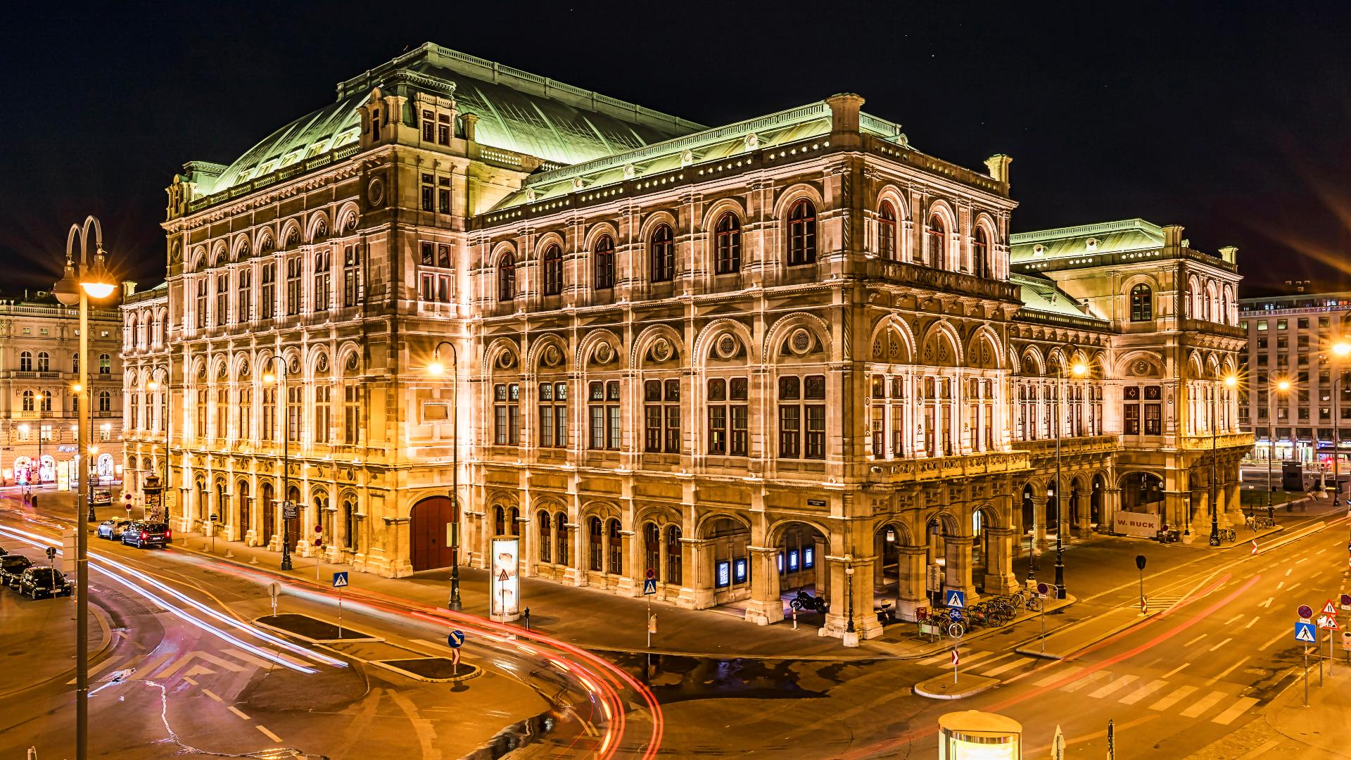 Ópera de Viena de noche