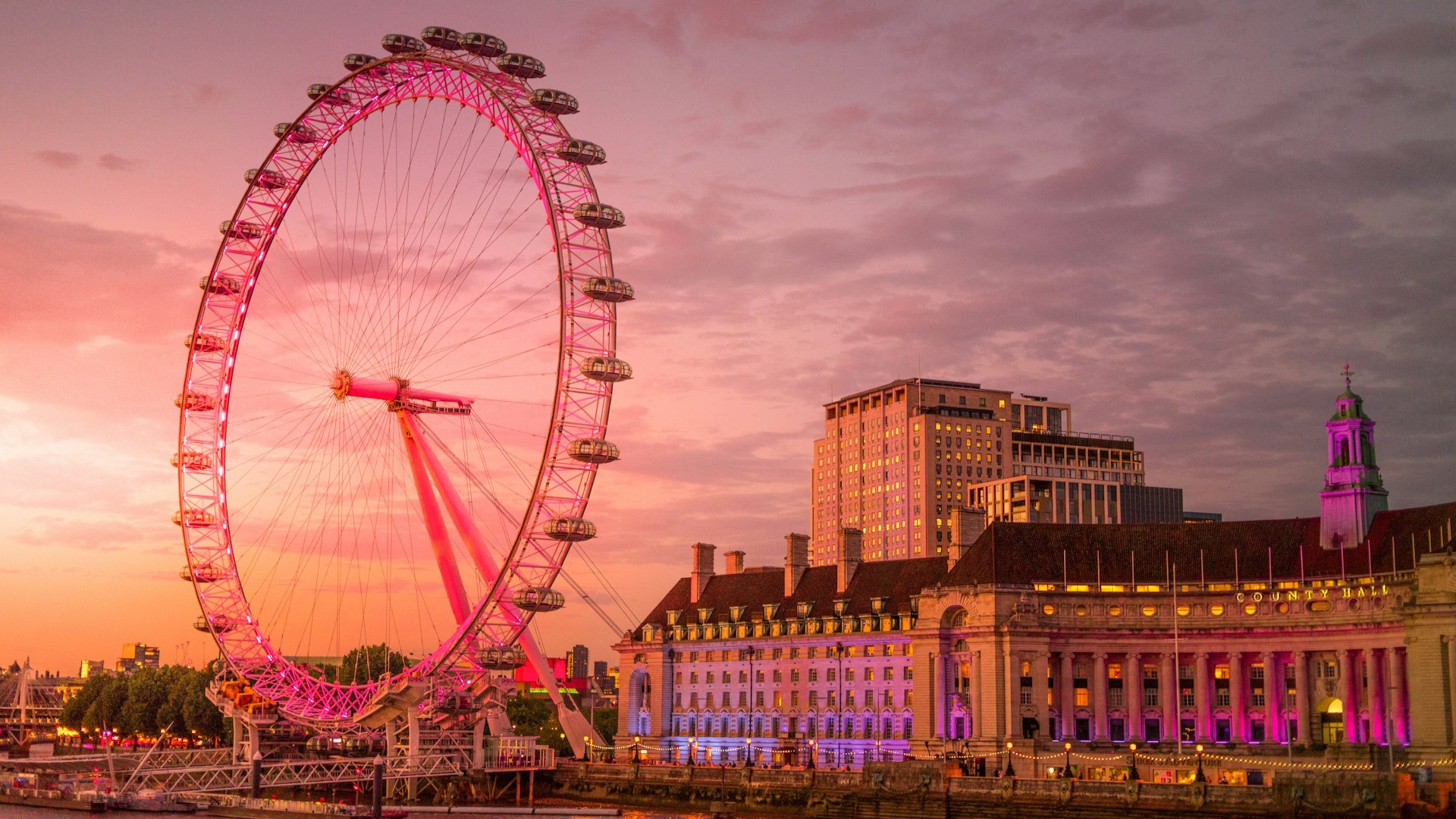 London Eye con iluminación especial