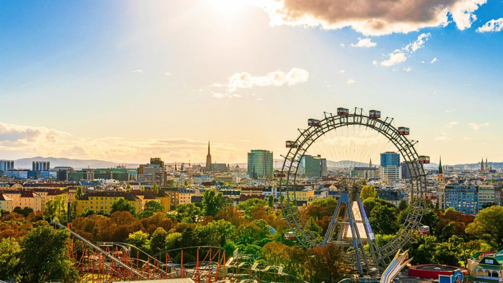 Vista aérea del parque Prater