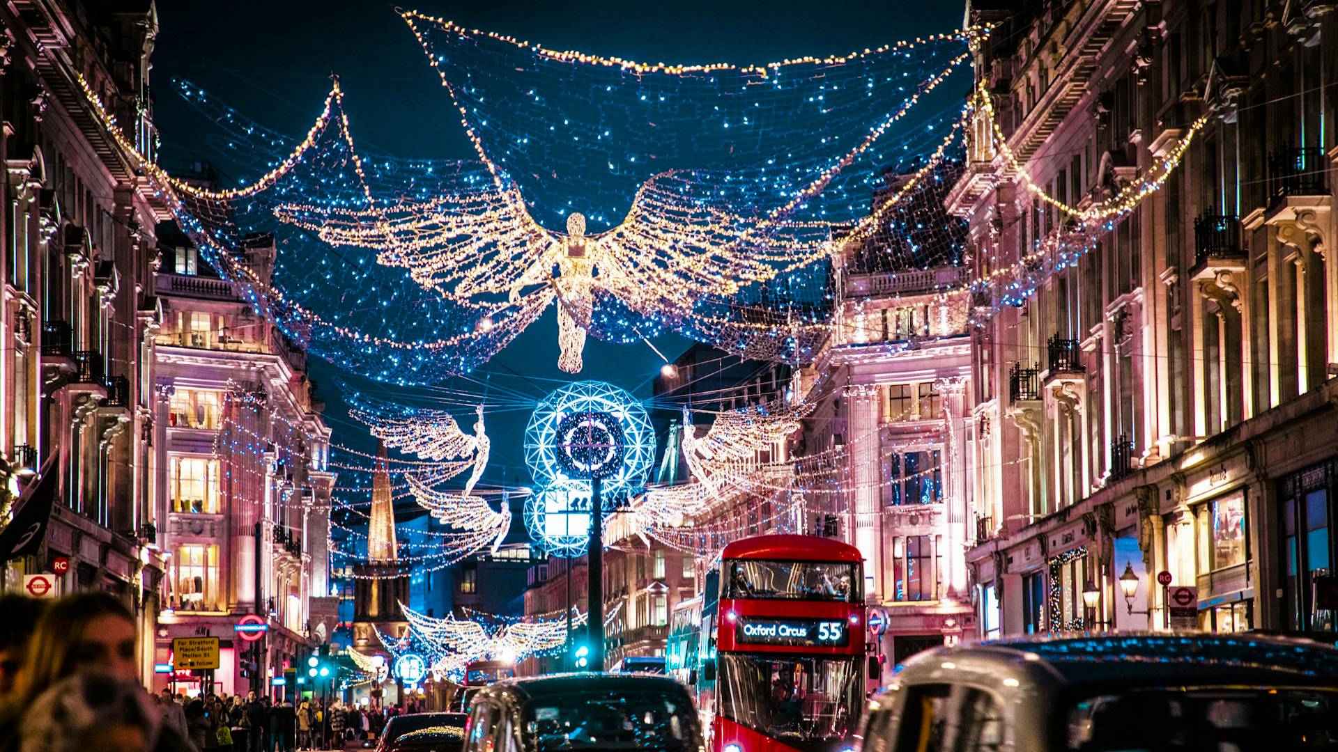 Luces de navidad en la Calle Regent