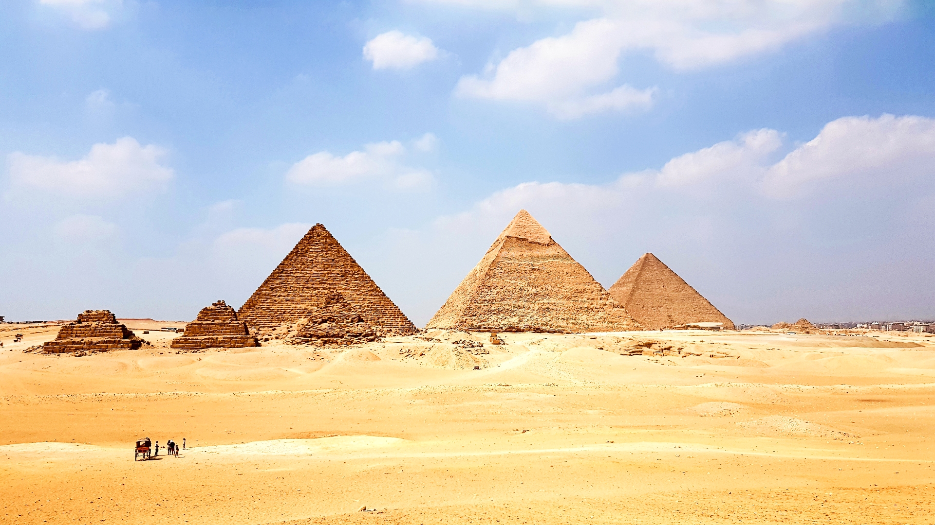 Vista panorámica de las pirámides de Egipto