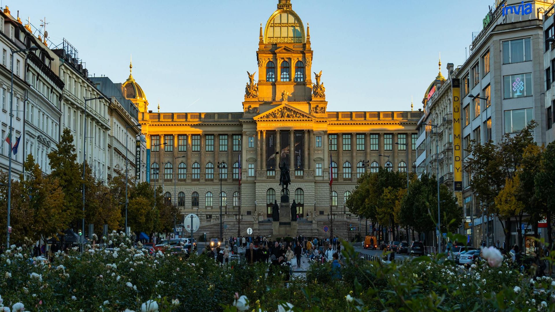 Plaza de Wenceslao al atardecer