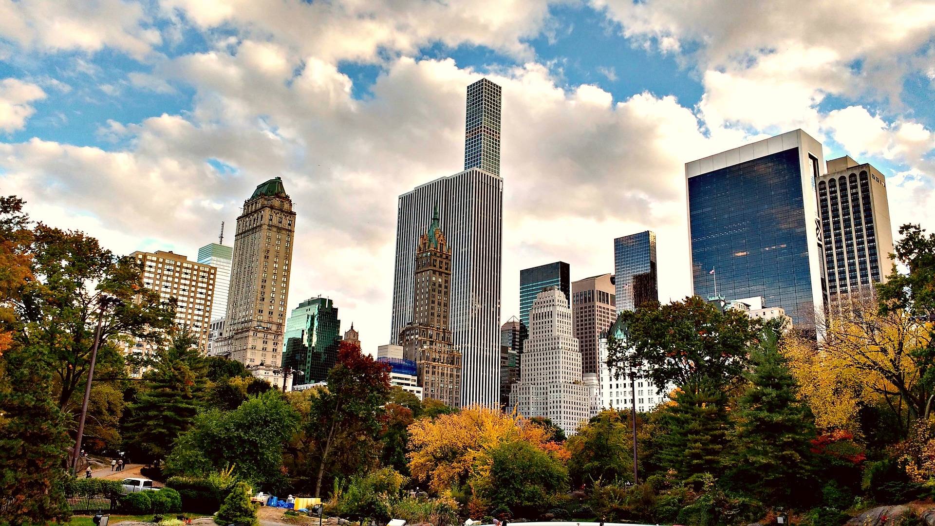 Rascacielos de Nueva York junto a la vegetación de Central Park