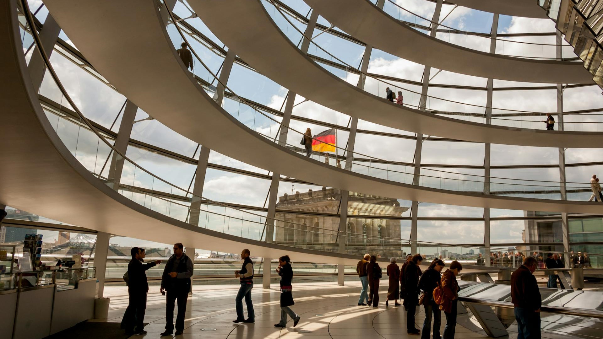 Interior de la cúpula del Reichstag