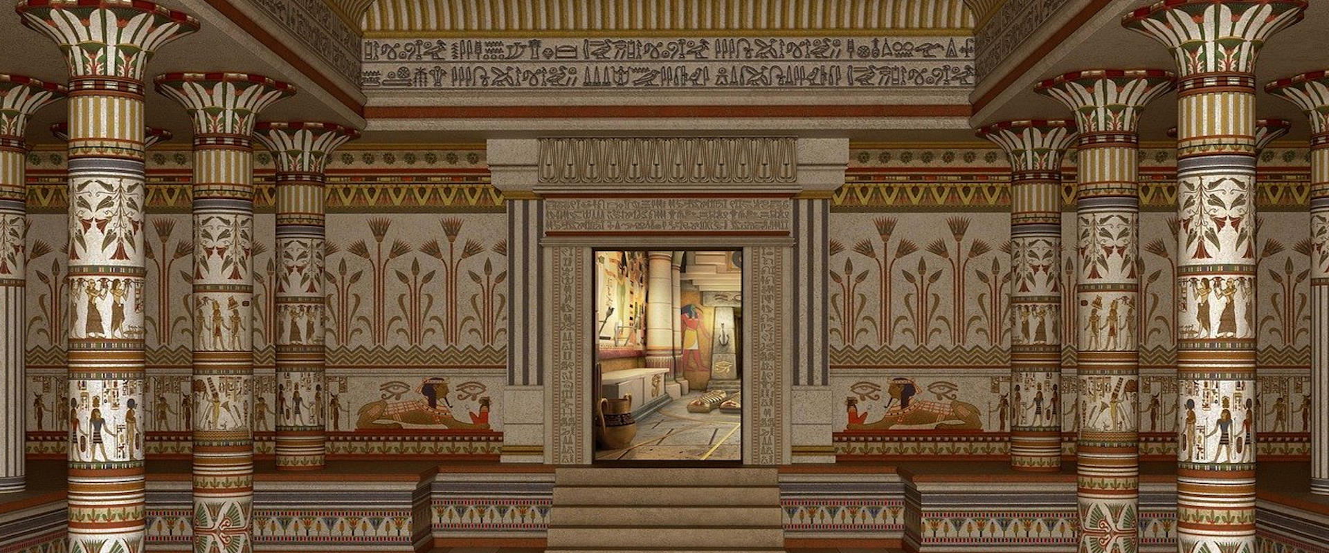 Interior de un templo egipcio