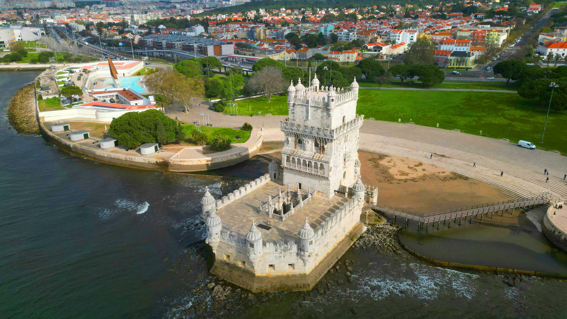 Vista aérea de la Torre de Belém