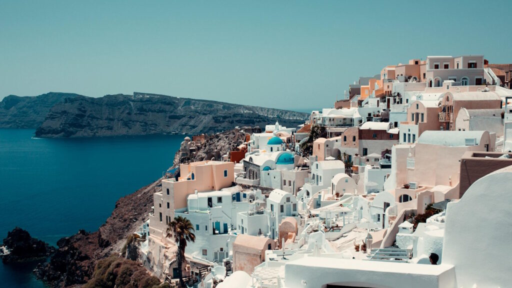 Vistas de la Villa de Oia y sus casas