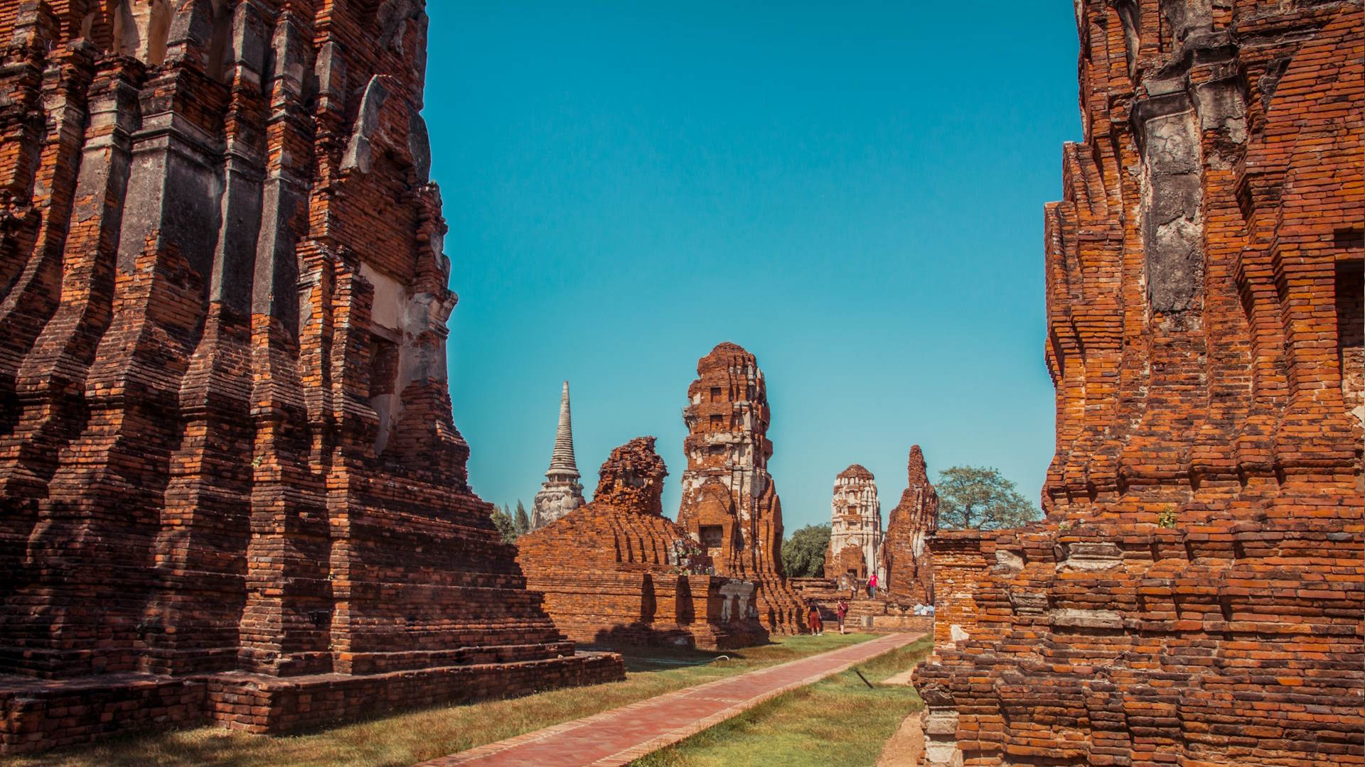Camino entre las Ruinas de Ayutthaya