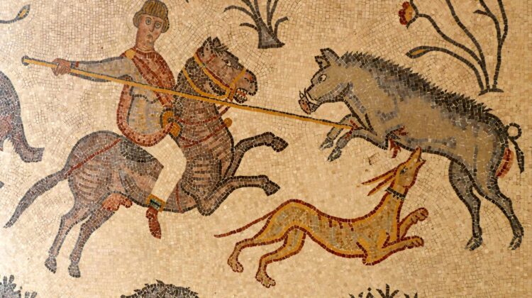 Mosaico en una iglesia bizantina del Monte Nebo