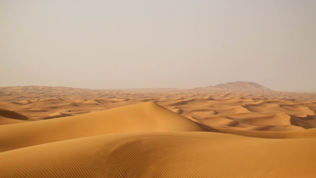 Horizonte del Desierto de Dubái repleto de dunas