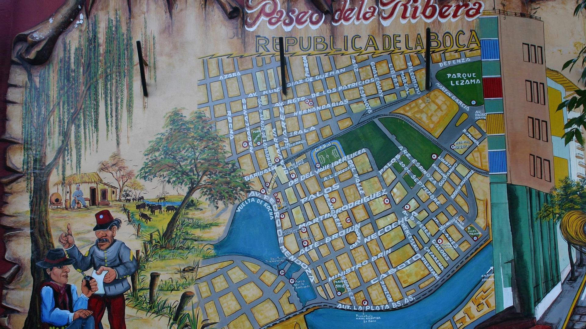 Mapa del barrio La Boca