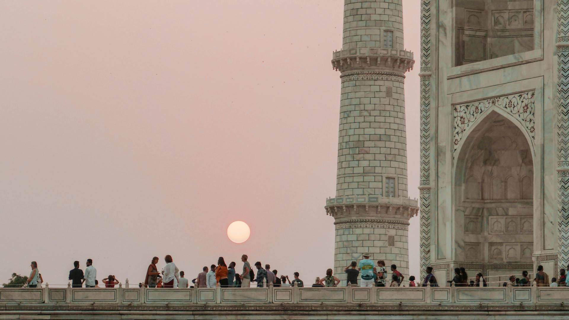 Atardecer desde la terraza del Taj Mahal