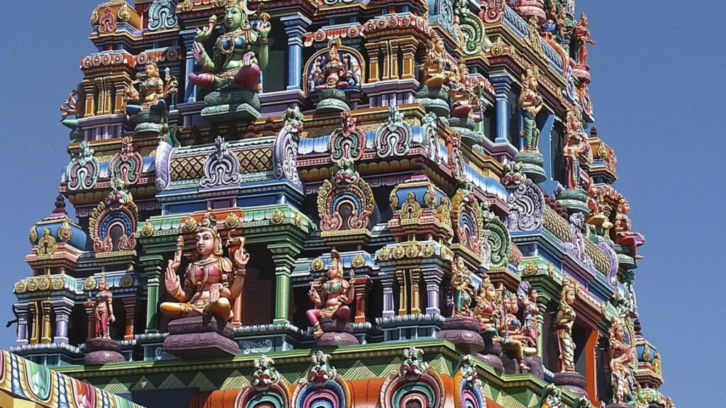 Trozo de los gopurams del Sri Meenakshi