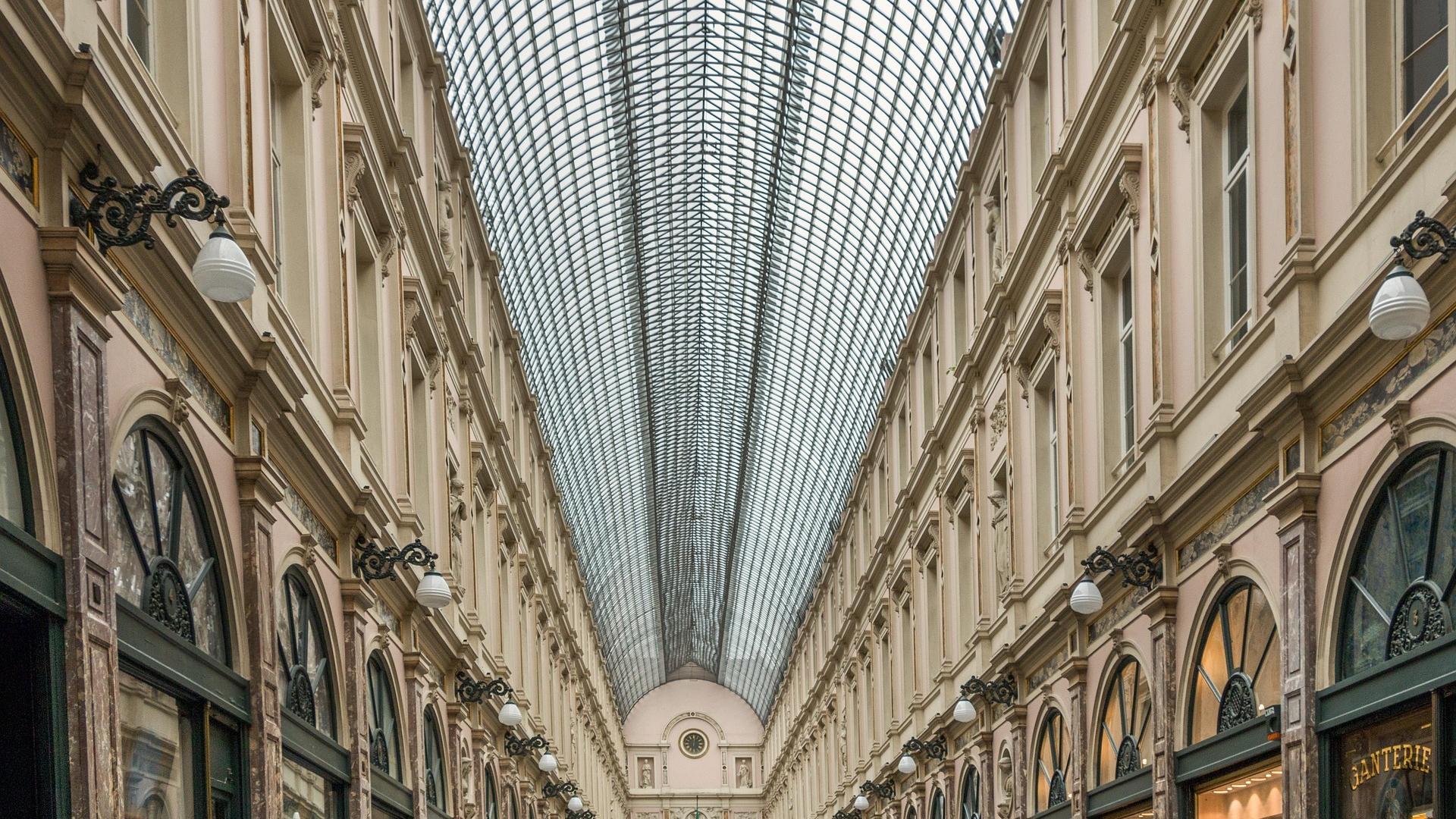 Bóveda de cristal que recubre las galerías Bóveda de cristal que recubre las galerías